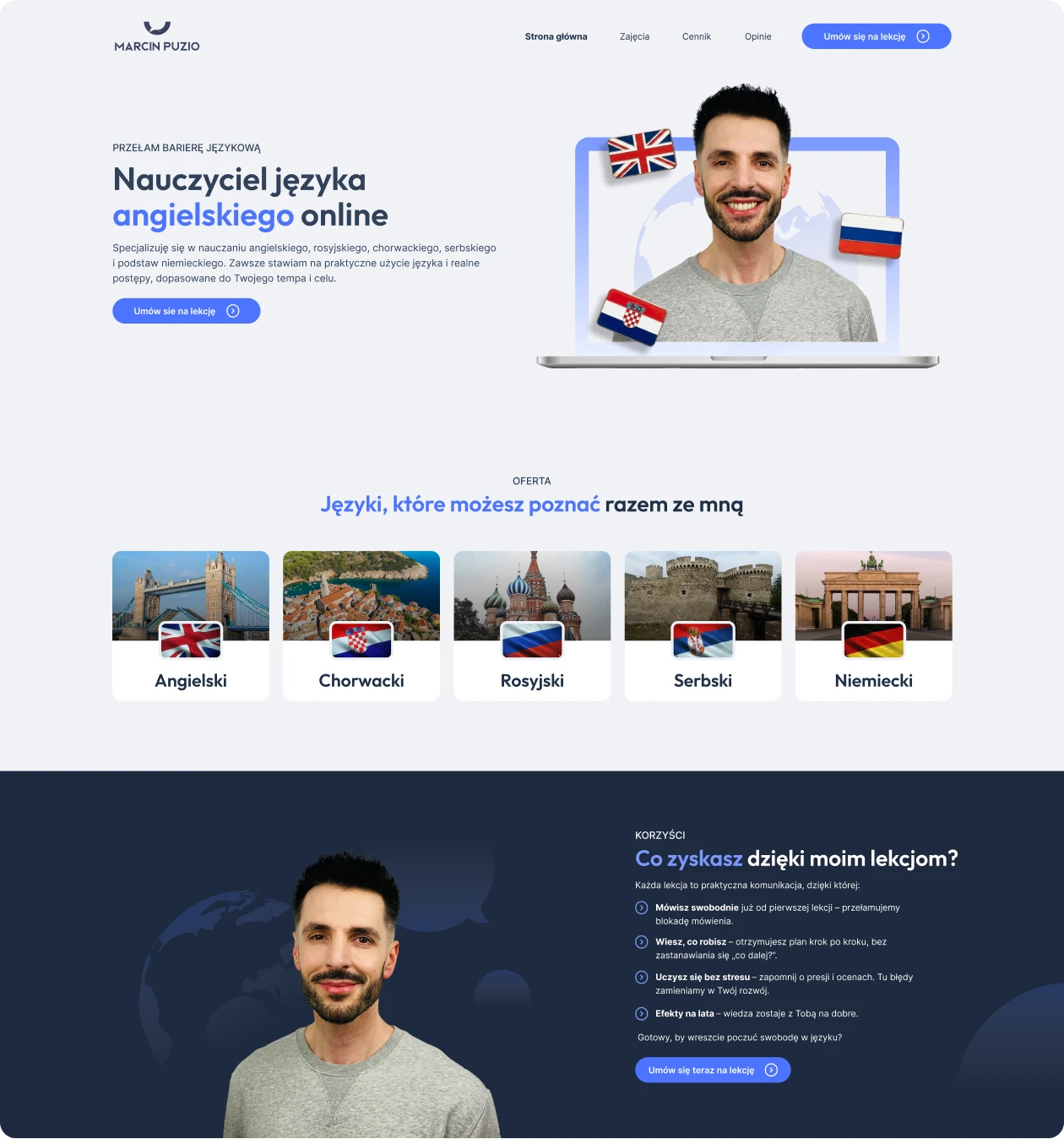 Projekt strony dla nauczyciela języków obcych