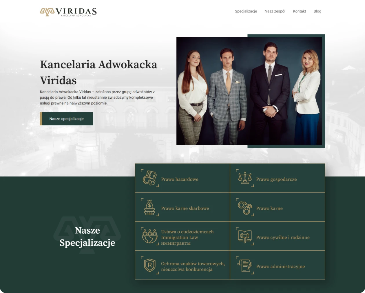 Projekt strony dla kancelarii adwokackiej