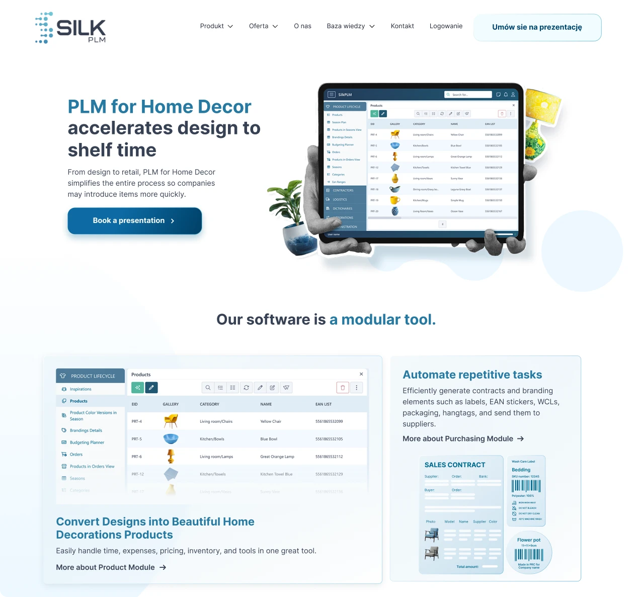 Projekt strony dla SilkPLM