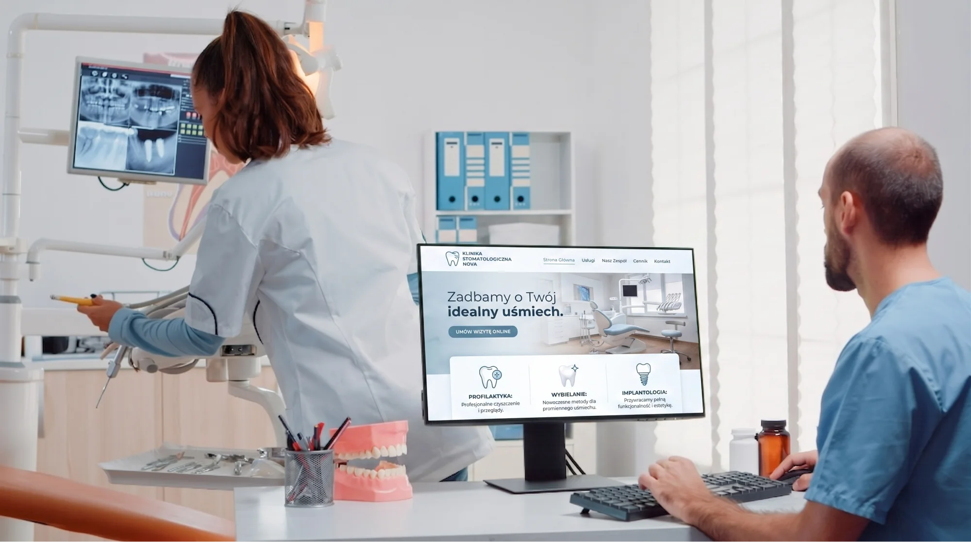 Strona internetowa dla dentysty - widok recepcji